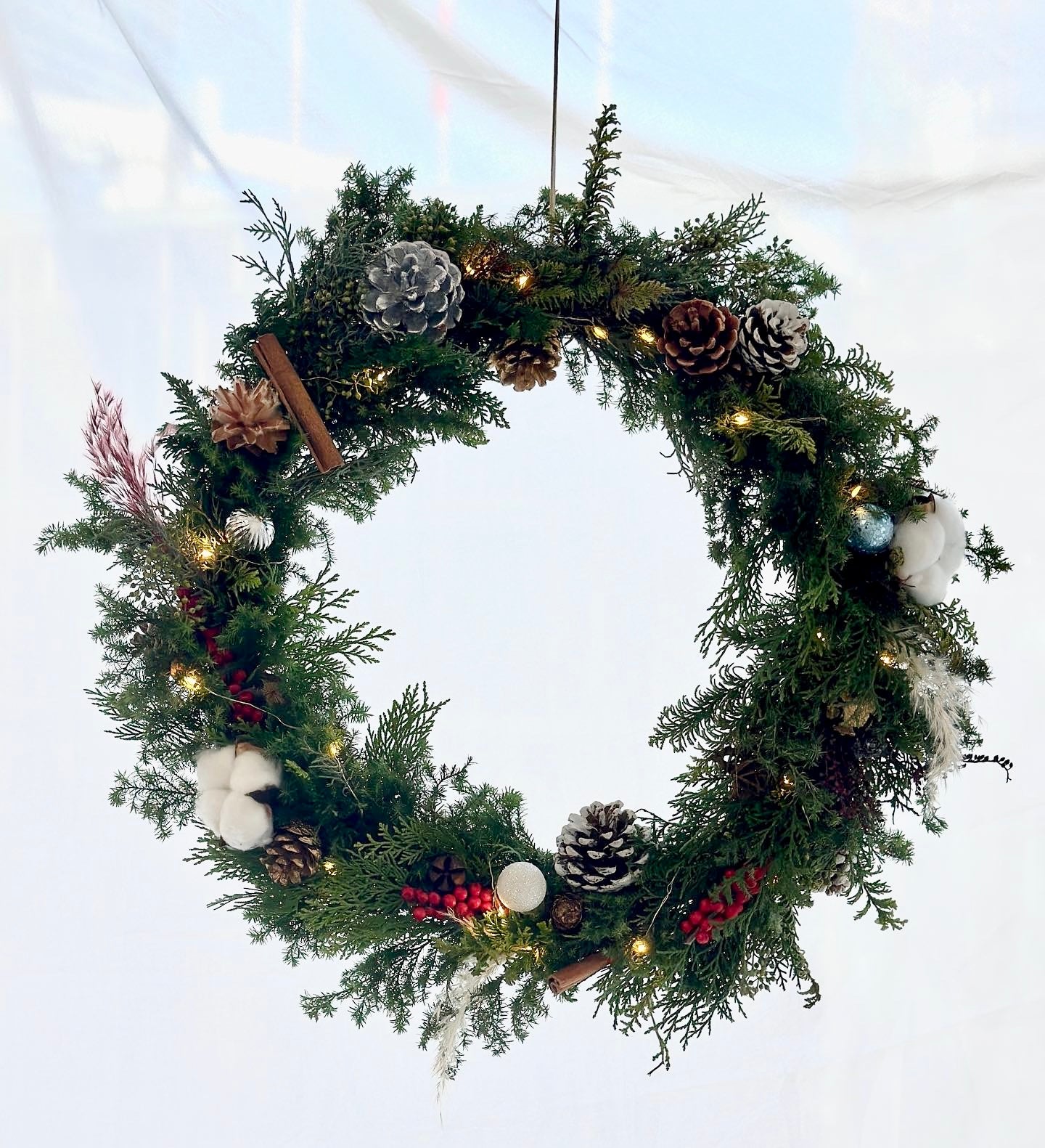 Round Shaped Christmas Wreath with Cypress