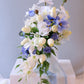 Cascade Bridal Bouquet with Silk Flowers 瀑布式絲花花球