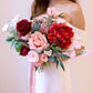 (Rental) 12-14 inches Western Style Bridal Bouquet with Silk Flowers