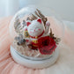 Chinese New Year Lucky Cat Glass Dome with Preserved Flowers