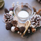 Christmas Candle Holder with Dried Flowers